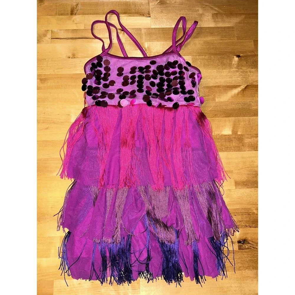 Girls Halloween/Dance Costume Purple with Sequins Size XL child